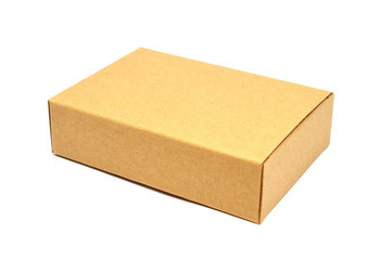 Brown box mock up on white background