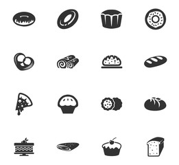 Bakery products icons set