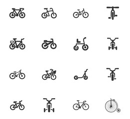 Bicycle type icons set