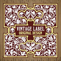 vector vintage items: label Art Nouveau