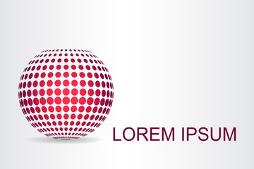 Logo stylized spherical surface with abstract shapes