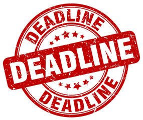 deadline red grunge round vintage rubber stamp