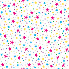 Abstract seamless pattern with colored stars. Vector illustration.