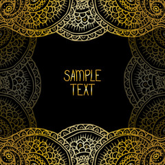 Ethnic tribal abstract background pattern frame in vector with place for your text for card, poster, web design.