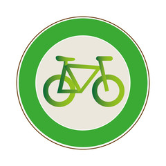 circular frame with eco bike vector illustration