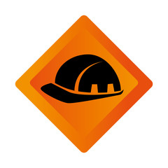 color square road sign with helmet icon vector illustration