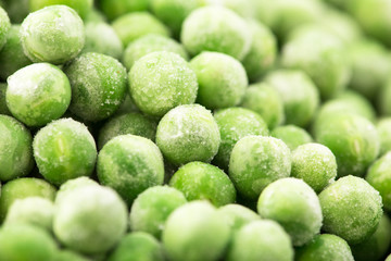 Vegetable food background, healthy vegetarian natural meal. Fresh frozen peas