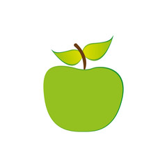 green apple fruit icon stock, vecor illustration design