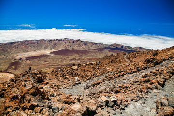 view from the top of volcano Teide