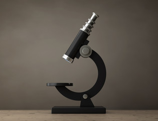 Abstract Vintage Laboratory Microscope. 3d Rendering