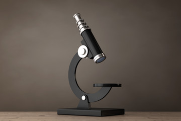 Abstract Vintage Laboratory Microscope. 3d Rendering