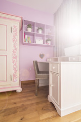 White and pink room