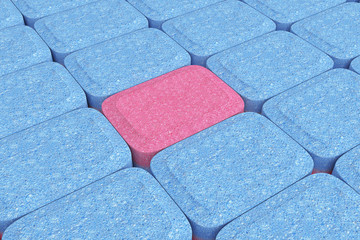 Many Dishwasher Tablets in Rows. 3d Rendering