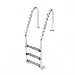 Chrome Swimming Pool Ladder. 3d Rendering © doomu
