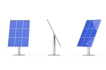 Blue Solar Panels. 3d Rendering