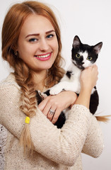 Woman with cat