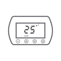 Electronic thermostat with a screen. Under floor heating control. Temperature control.