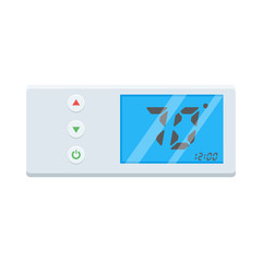 Electronic thermostat with a screen. Under floor heating control. Temperature control.