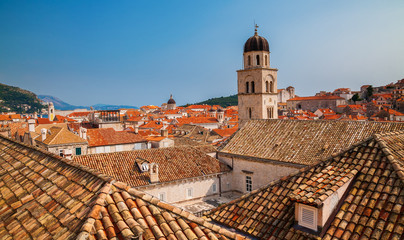 Fototapeta premium roofs with red tiles in the Old Town of Dubrovnik