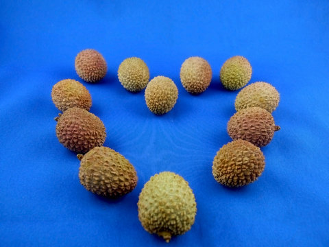 Lychee fruit in the shape of a heart