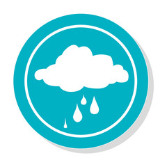 circular frame with silhouette rainy cloud icon vector illustration