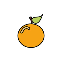 colorful orange fruit icon stock, vector illustration design