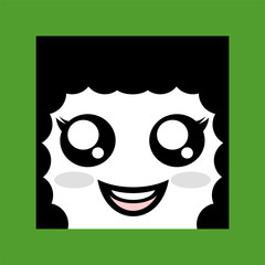 happy girl expression draw