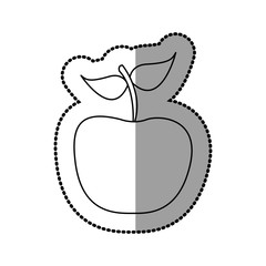 silhouette apple fruit icon stock, vector illustration desing