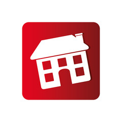 color square emblem with home vector illustration