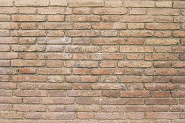 Old red brick wall background texture