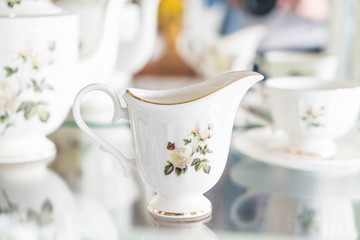 beautiful jug decoration on shelf