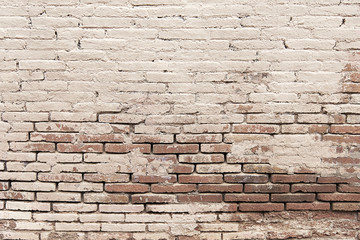 Old red brick painted wall background texture