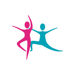 people fitness dancing icon, vector illustration design
