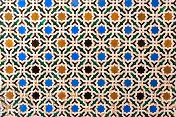 Arabic tiles background. Alhambra of Granada.