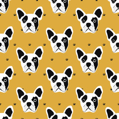 french bulldog seamless pattern