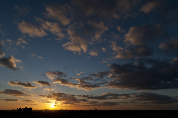Dramatic sunset with beautiful clouds