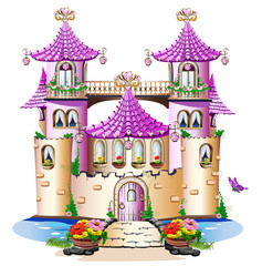 Pink fairy tale castle