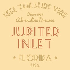 Florida surfing design - tshirt vector © Tupungato