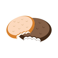 colorful set Bite cookies icon food vector illustration