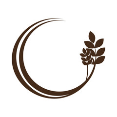 medium circular border with branch and leaves vector illustration