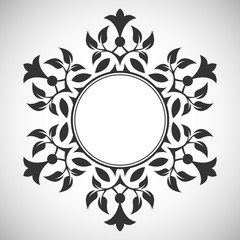 Silhouette of an abstract foliage frame.