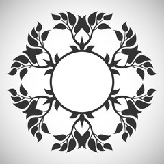 Silhouette of an abstract foliage frame.