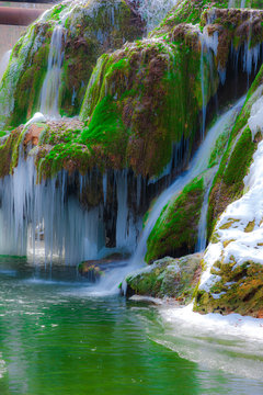 Frozen waterfall ,Bigar,Romania