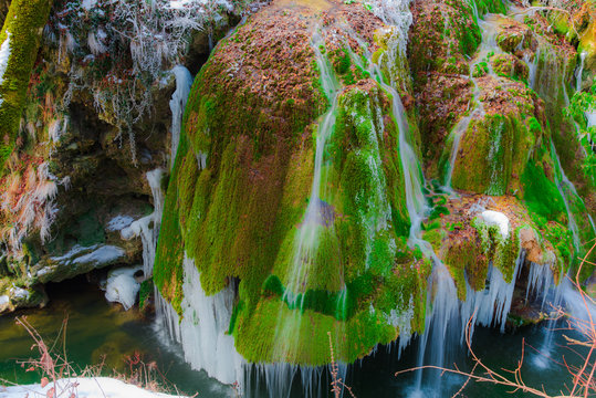 Frozen waterfall ,Bigar,Romania