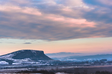 Morning winter in the mountains