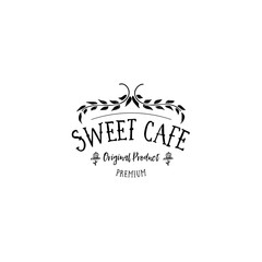 Badge set for small businesses - sweet bakery. The pattern printing plate handmade works written by hand font. It can be used in a corporate style, prints, for your design