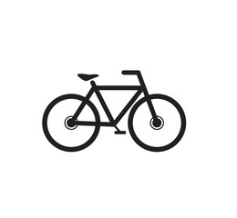 Fototapeta premium the simple bike icon. the icon for active life. cycling. isolated on white. sport bike silhouette. the traffic element. road user. The element of transport infrastructure.