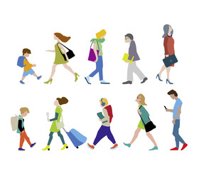 Vector illustration of People on the street. 