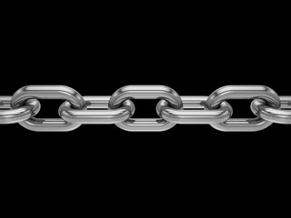 Obraz premium 3D rendering Chain on black background