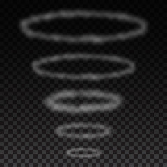 Smoke circles on transparent background